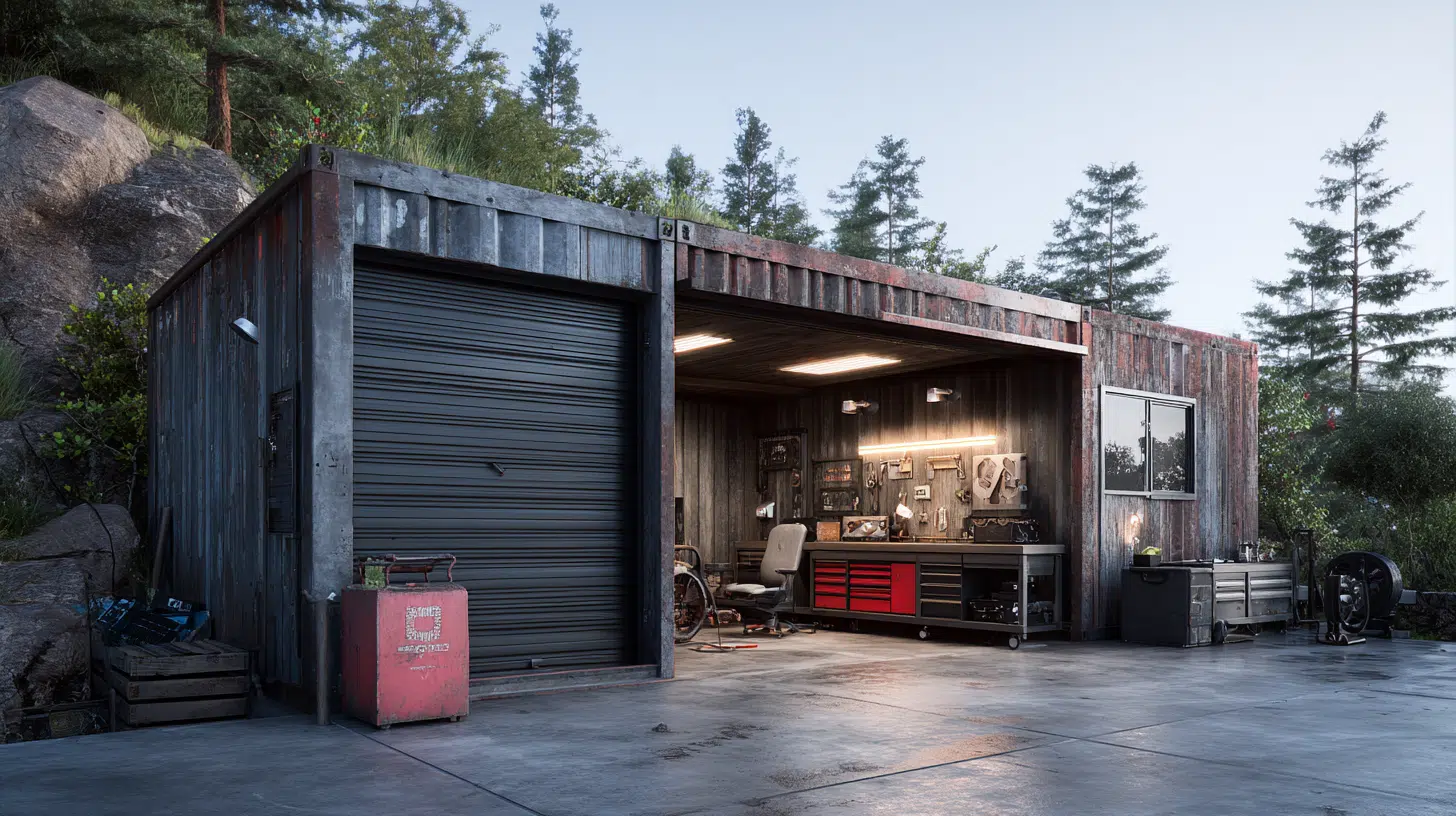 built in workspace garage