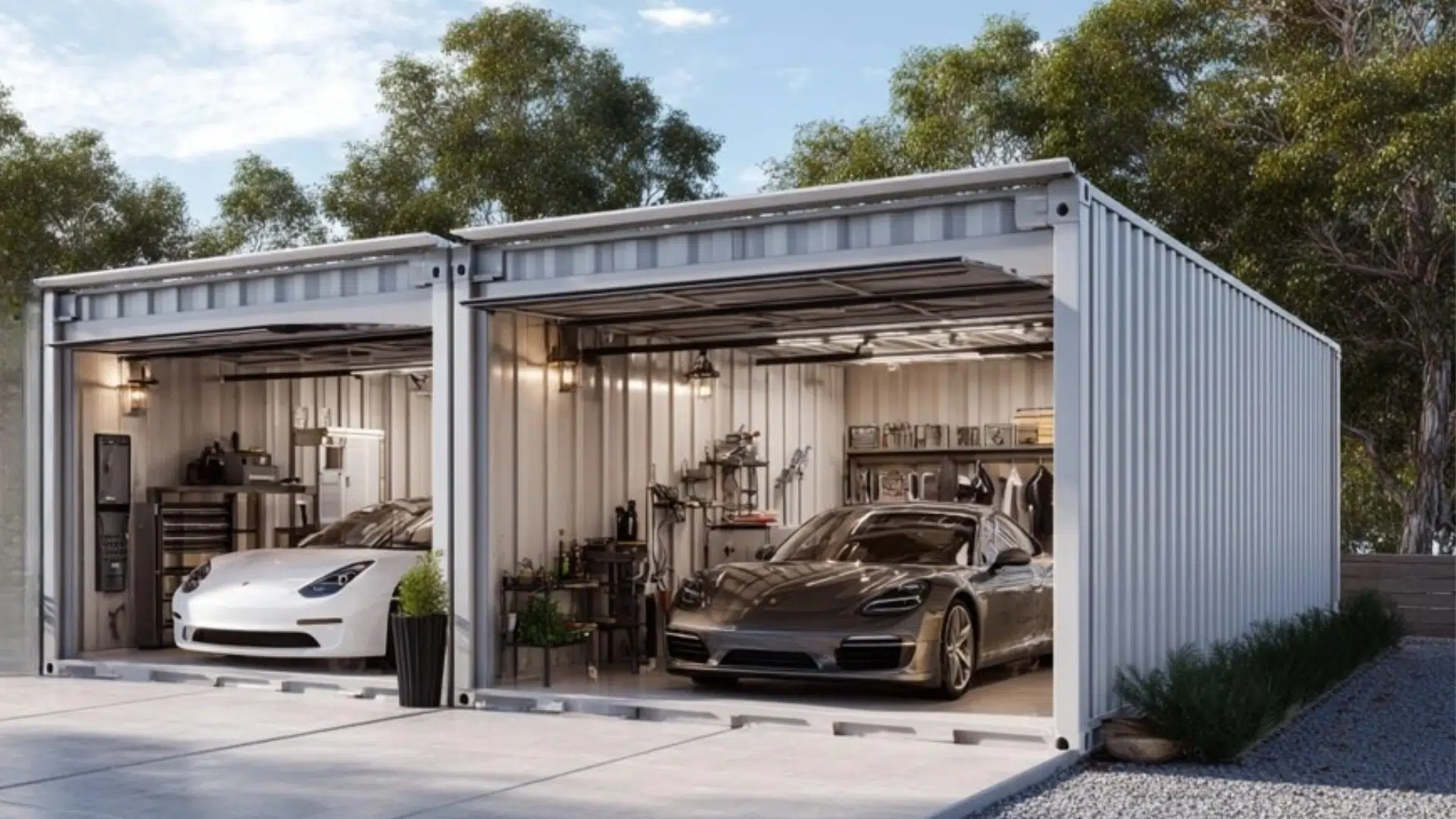 double wide garage container