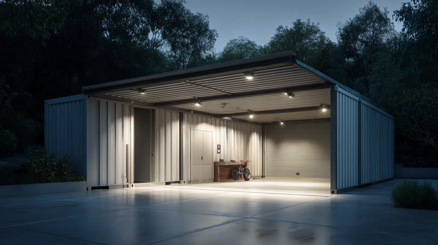 minimalist shipping garage ideas