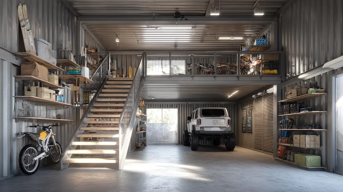 storage loft shipping garage ideas