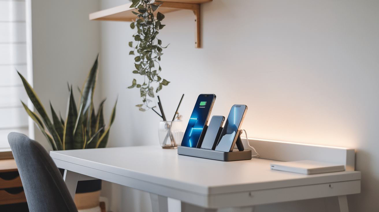 charging-station-for-multiple devices in home office home organization