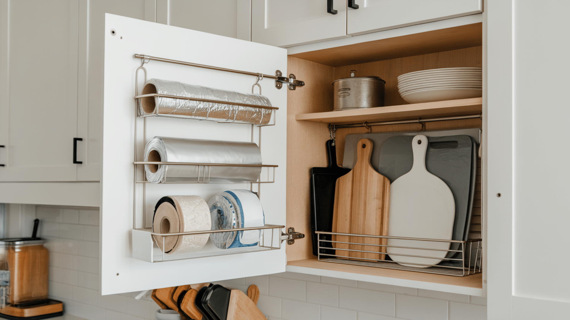 drawer front organizers with foil and wrap storage home organization