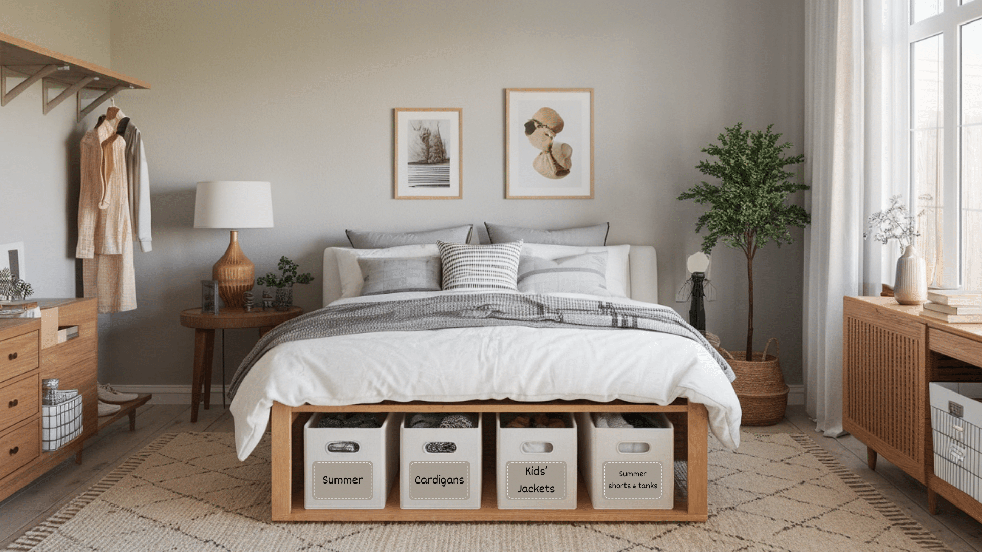 under bed storage bins for seasonal clothing home organization