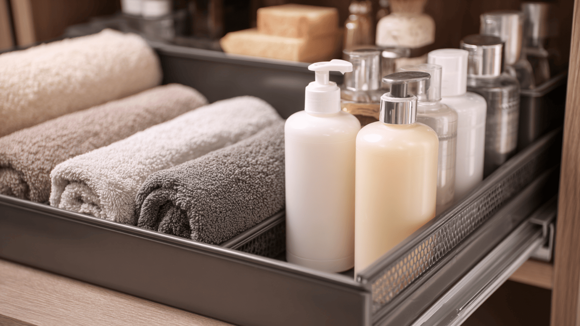 under sink sliding organizer trays for studio apartment storage ideas