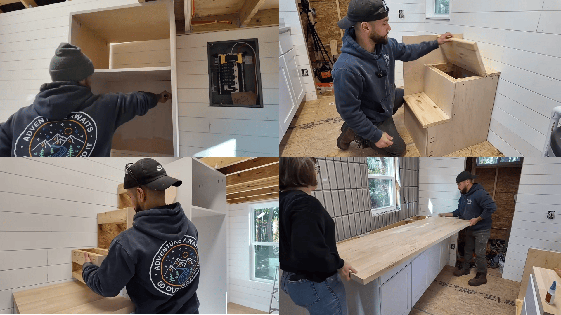 add flooring fixtures and cabinets how to build a tiny home