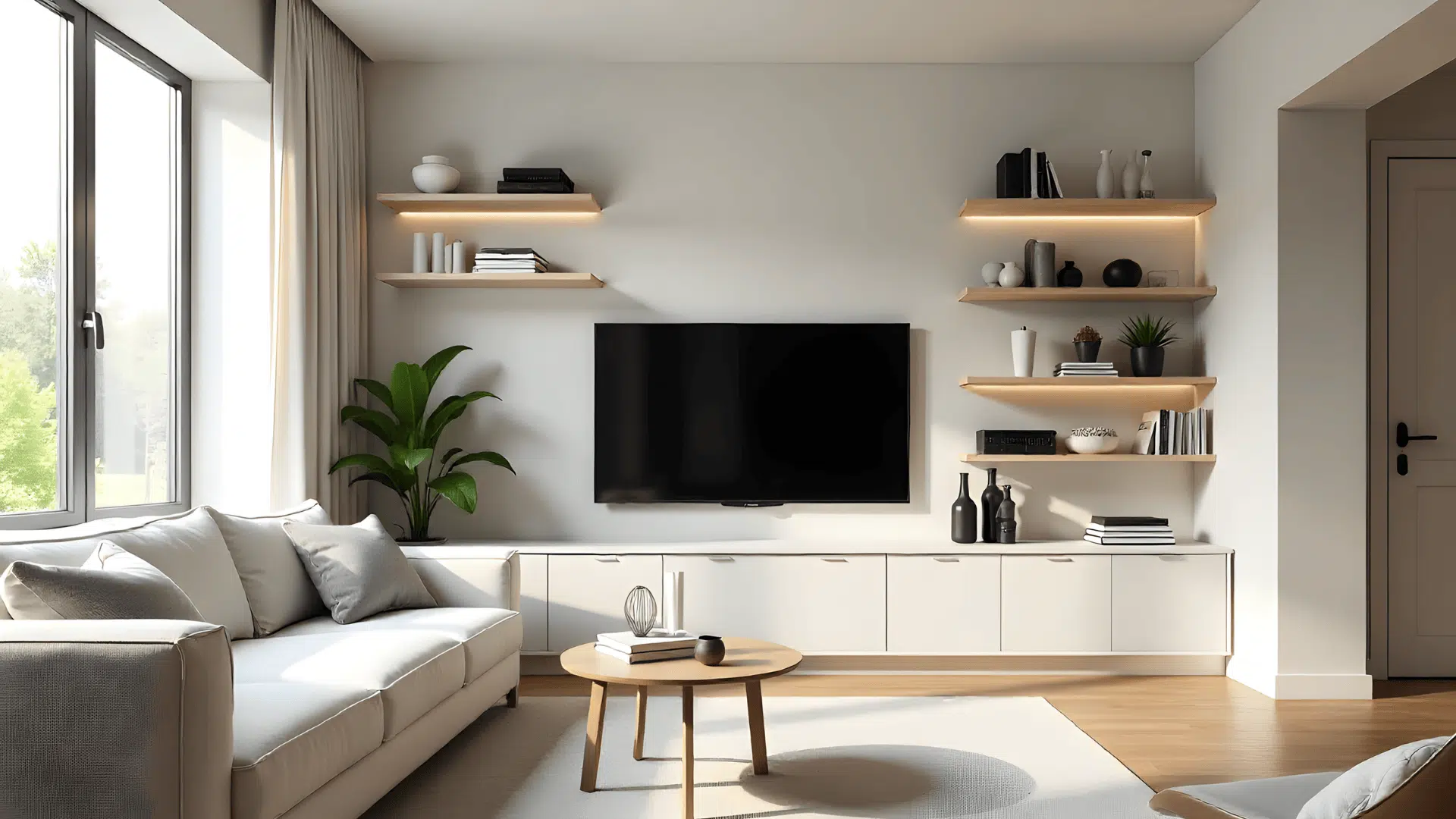 built in storage layout small living room layout