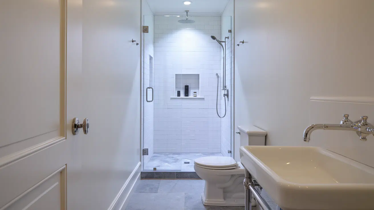 center wall shower small bathroom walk in shower idea