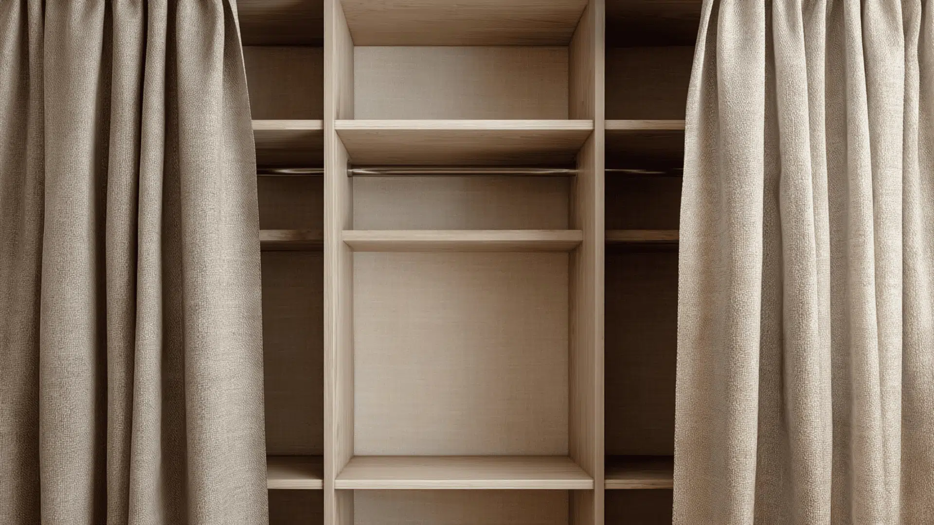 closet behind curtains layout