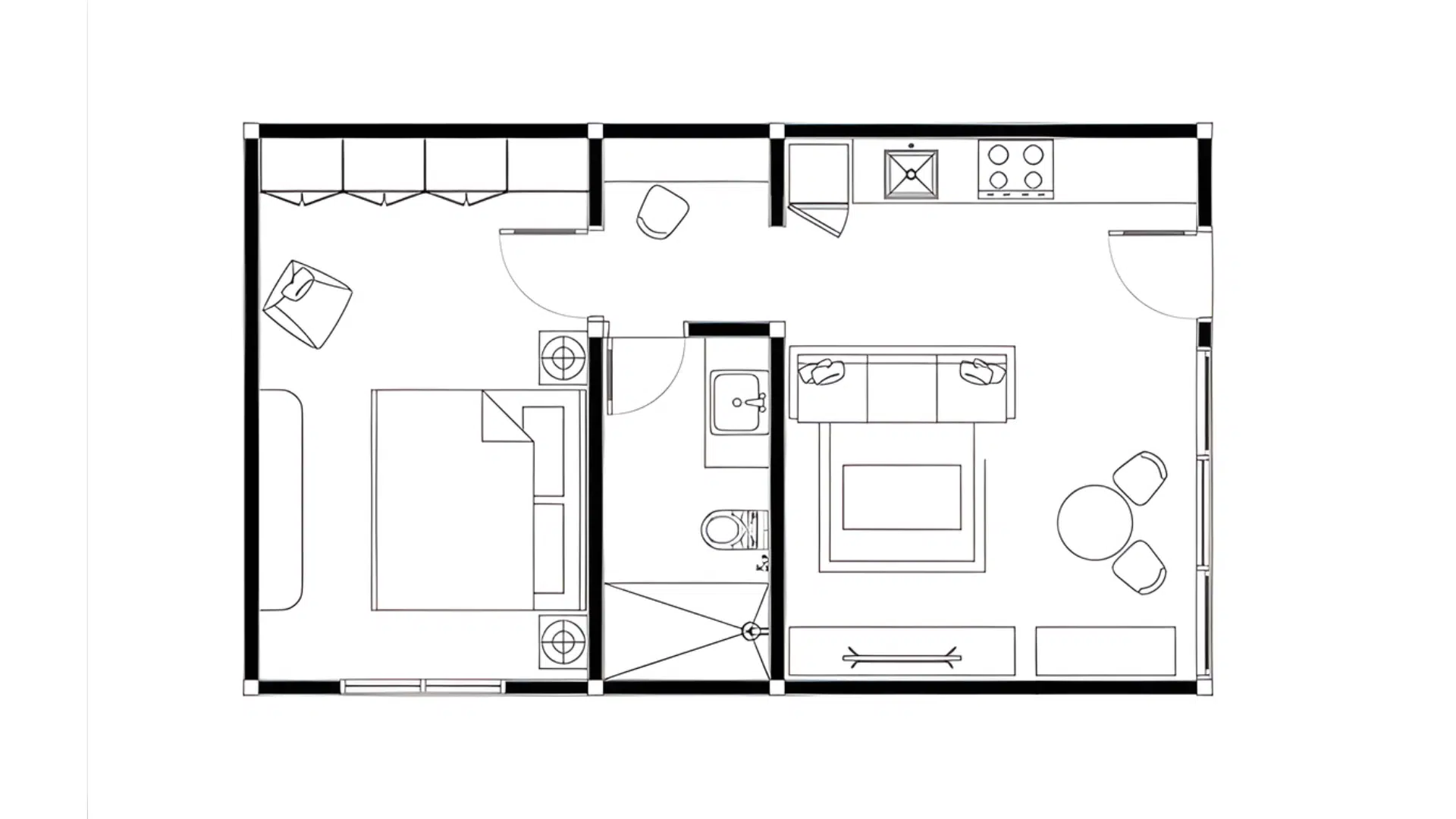 compact couples tiny house floor plan