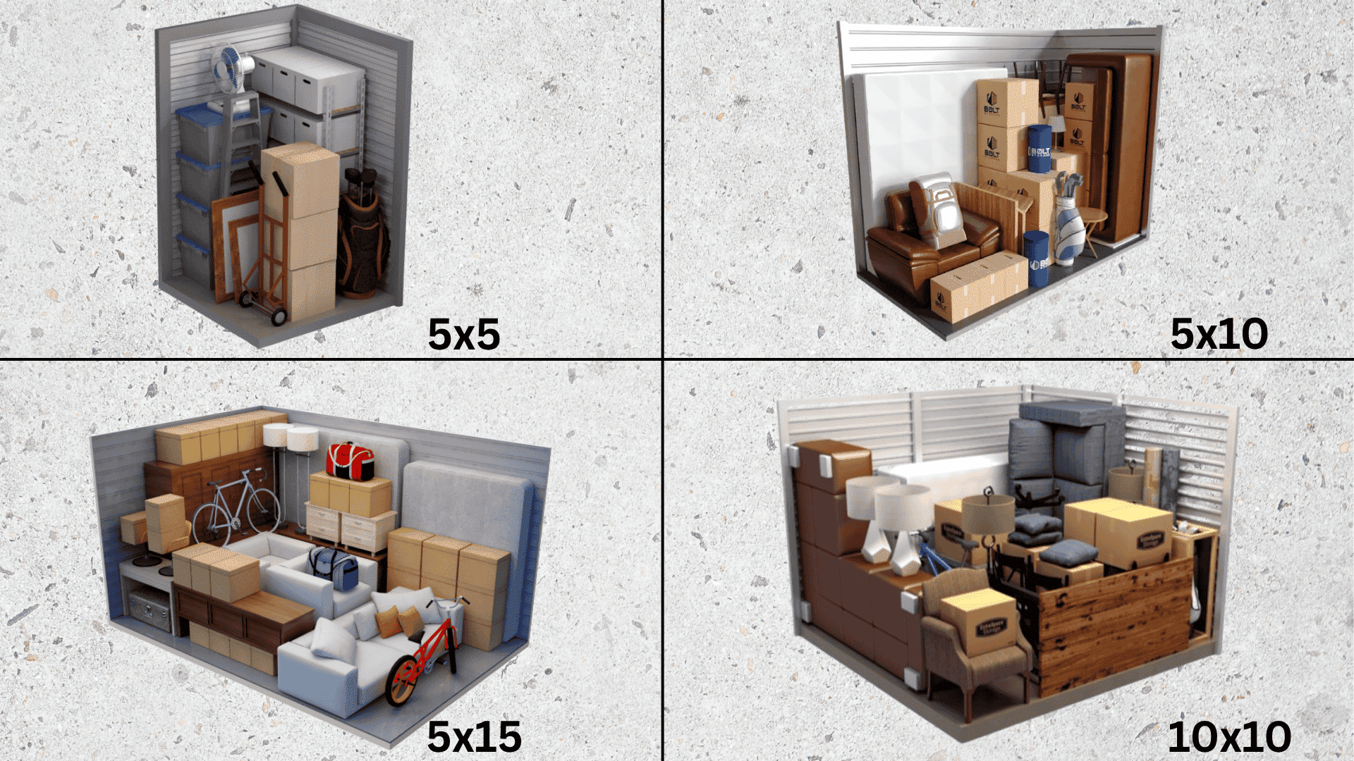 comparing unit sizes dimensions and costs
