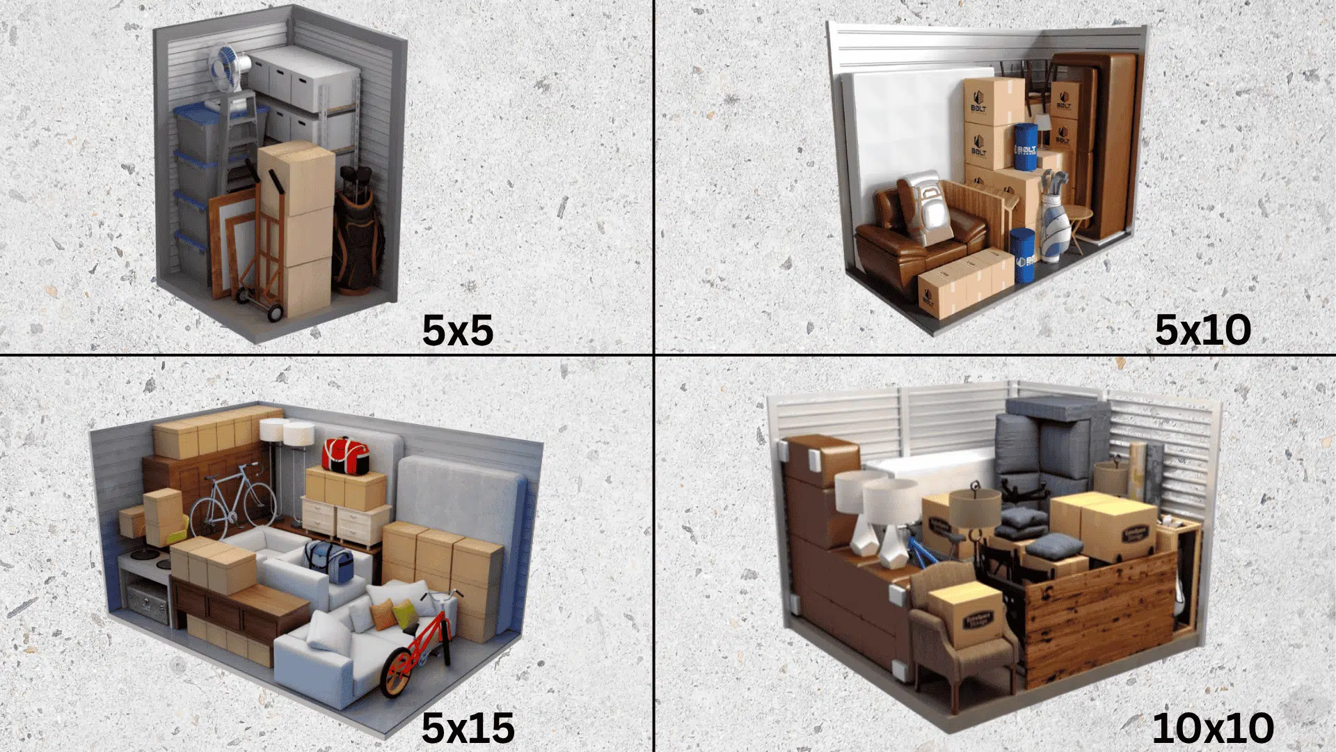 comparing unit sizes dimensions and costs