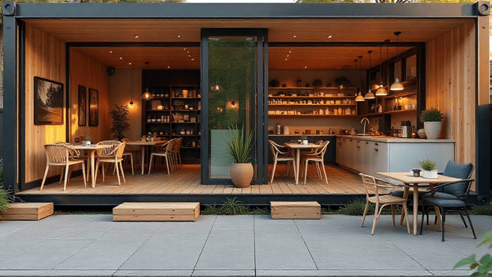 container home cafe or studio