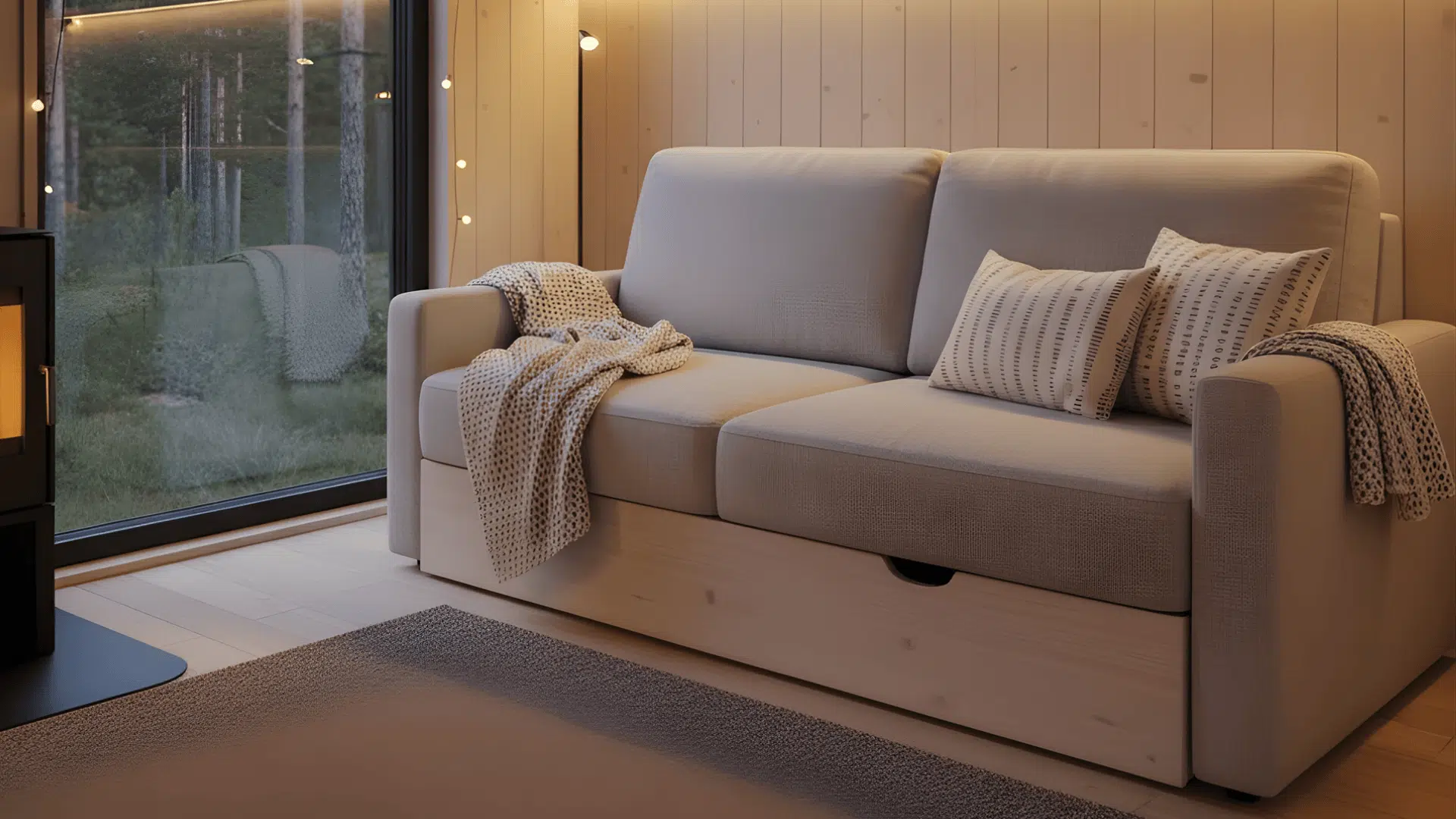 convertible sofa with built in storage tiny home interior design ideas