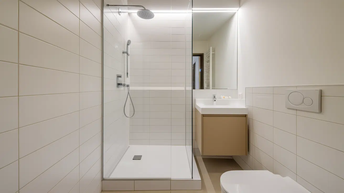 corner glass layout small bathroom walk in shower idea