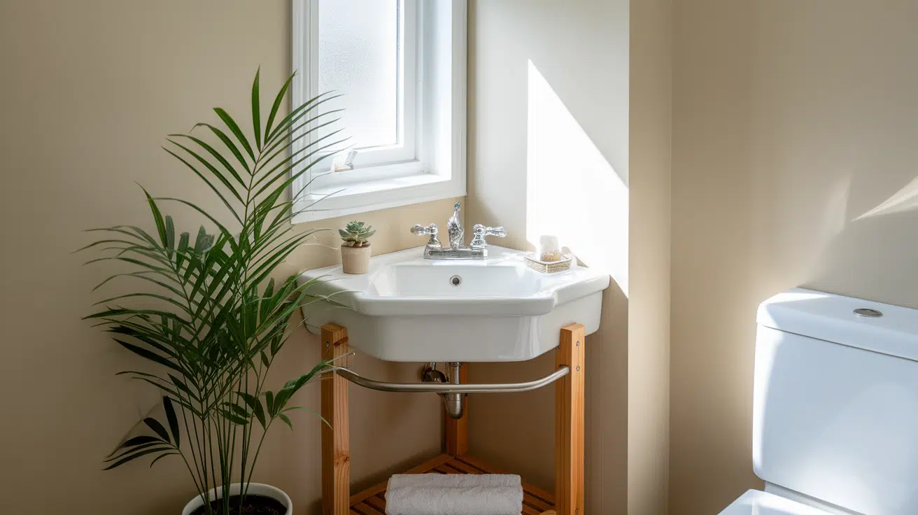corner sink to free up floor space tiny house interior