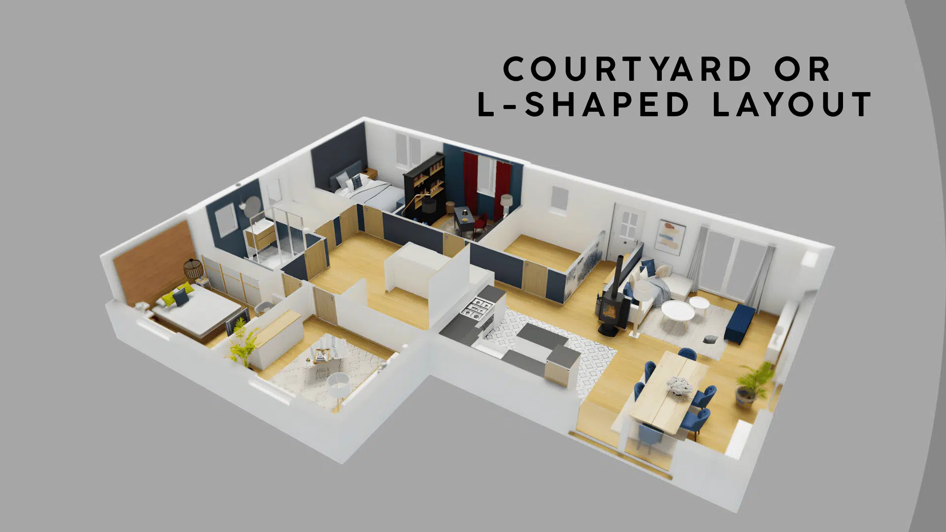 courtyard or l shaped layout