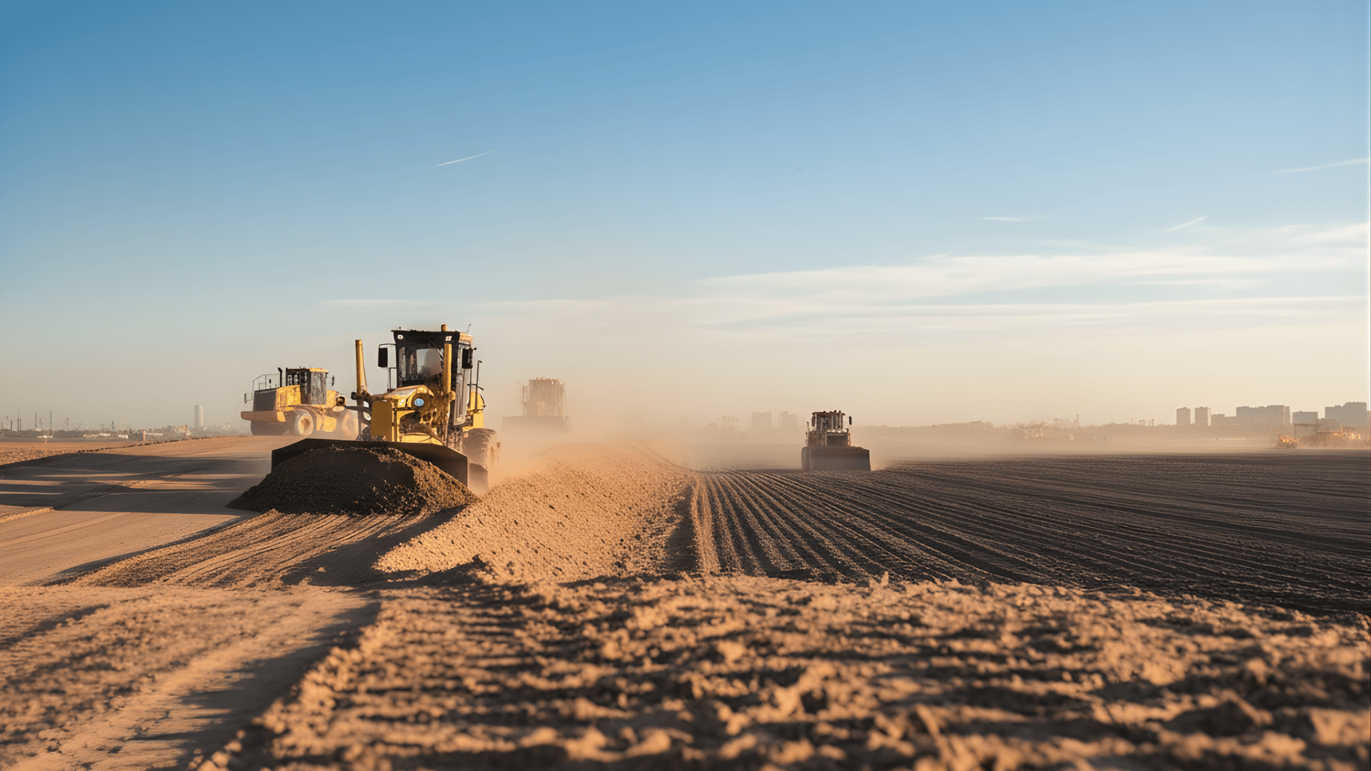 cutting filling and leveling grading in construction process