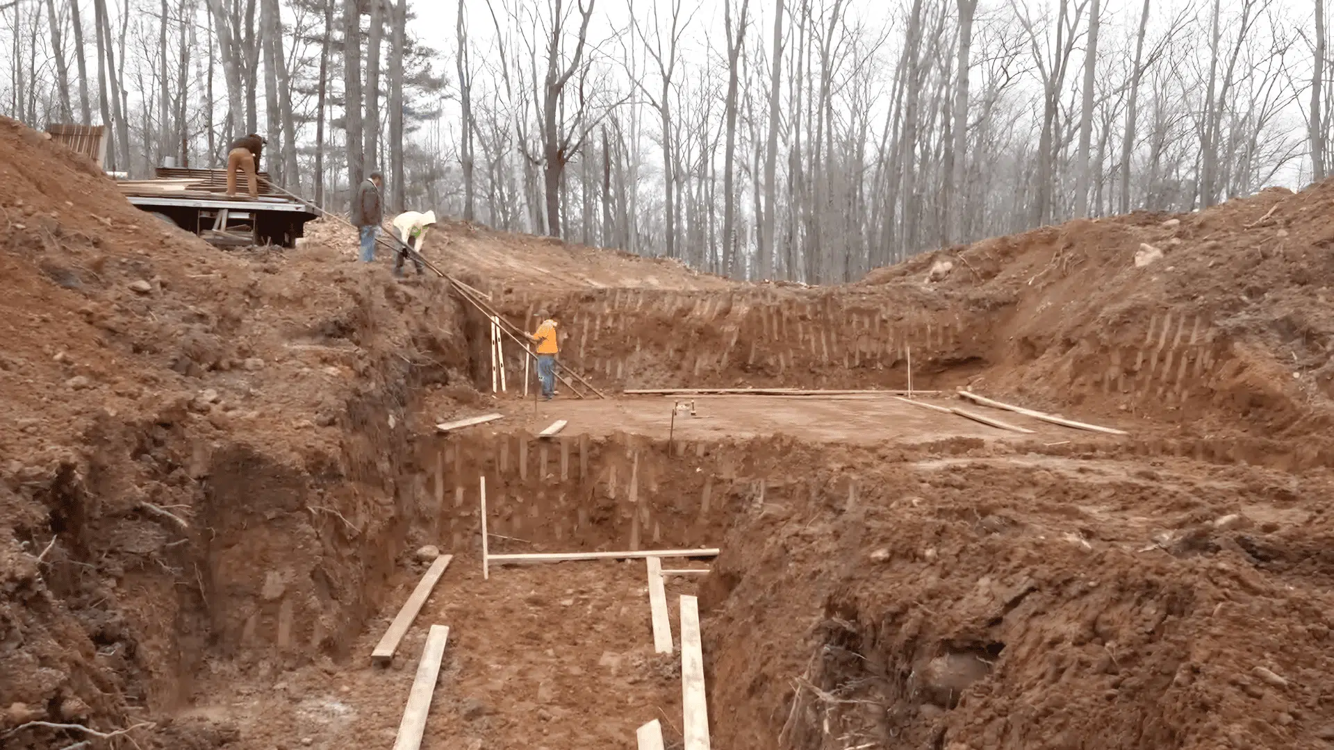 excavate and level the site