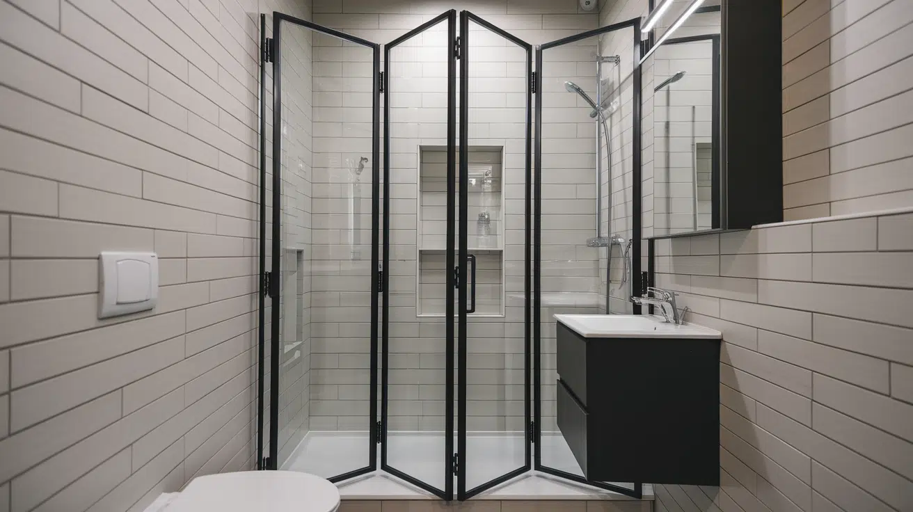 foldable glass layout small bathroom walk in shower idea