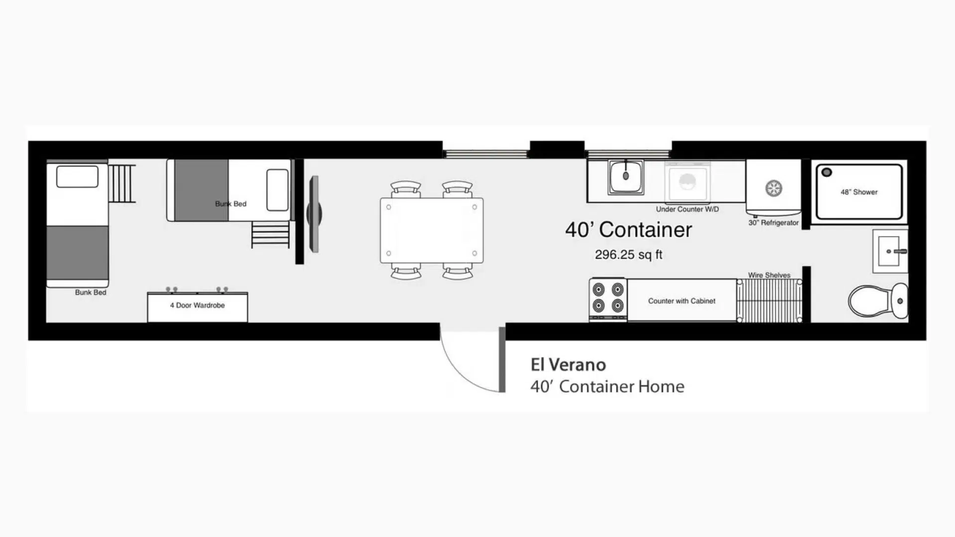forty ft minimalist cabin