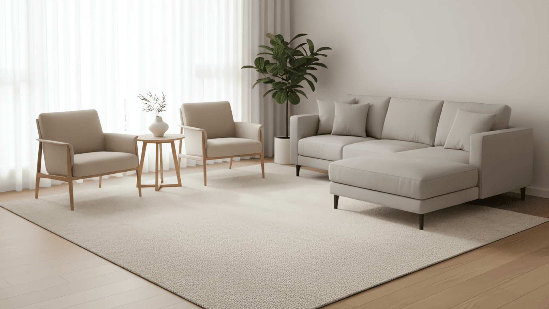 furniture arrangement to reveal floor space