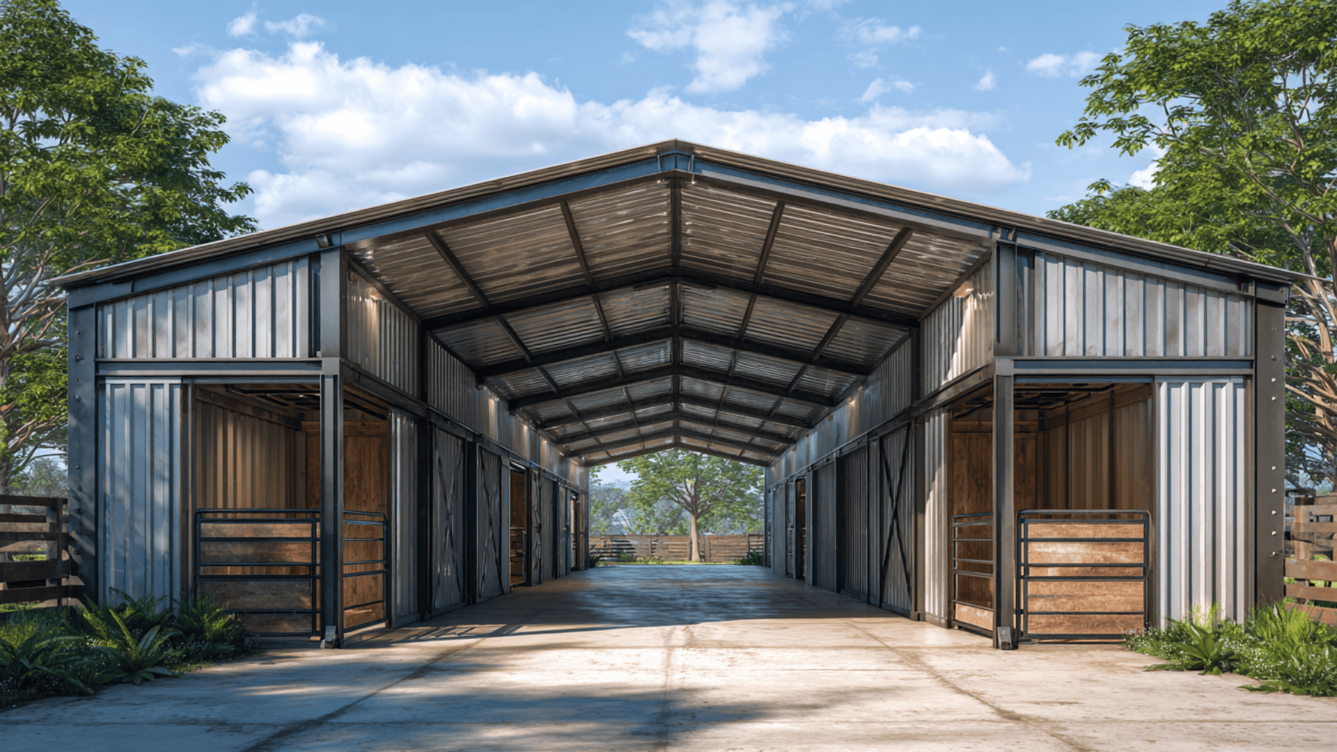 hybrid pole and container barn