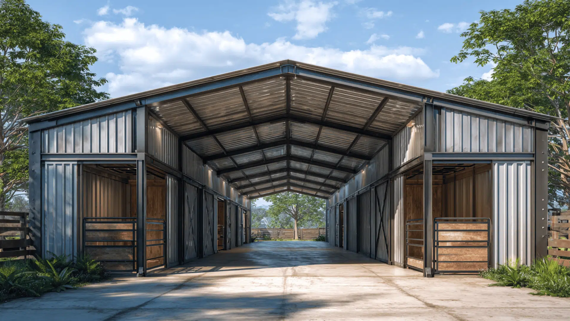 hybrid pole and container barn
