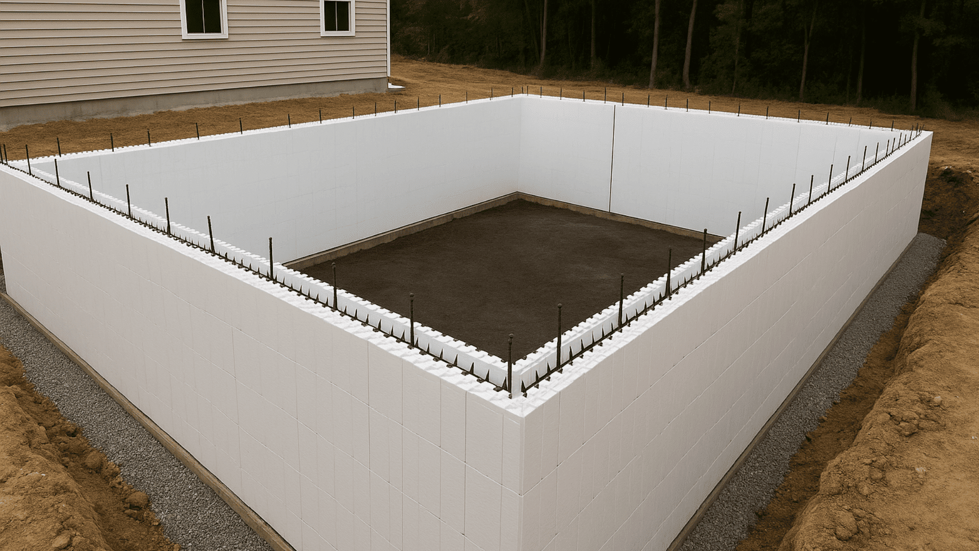 insulated concrete form icf basement foundation
