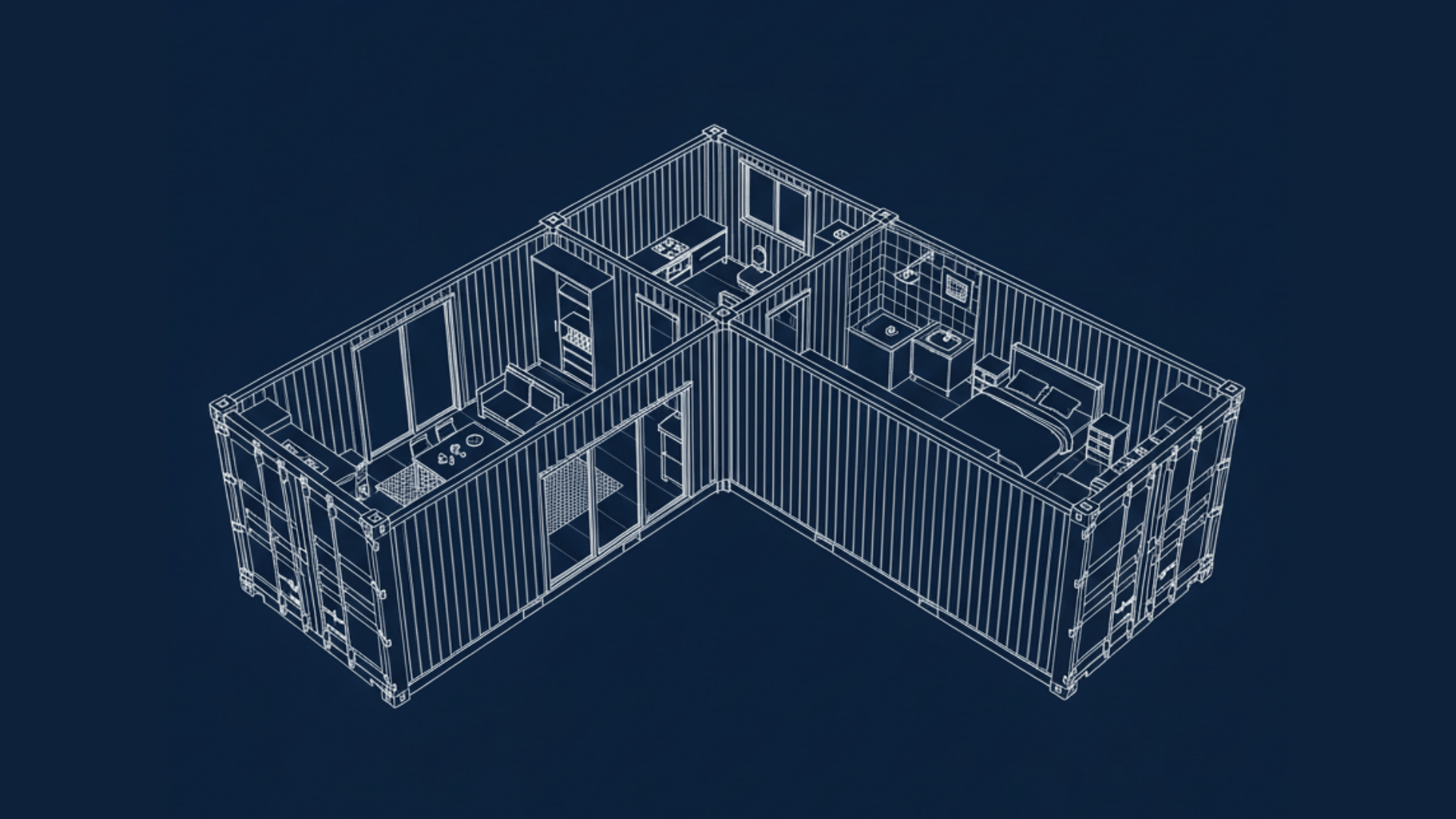 l shaped two container plan