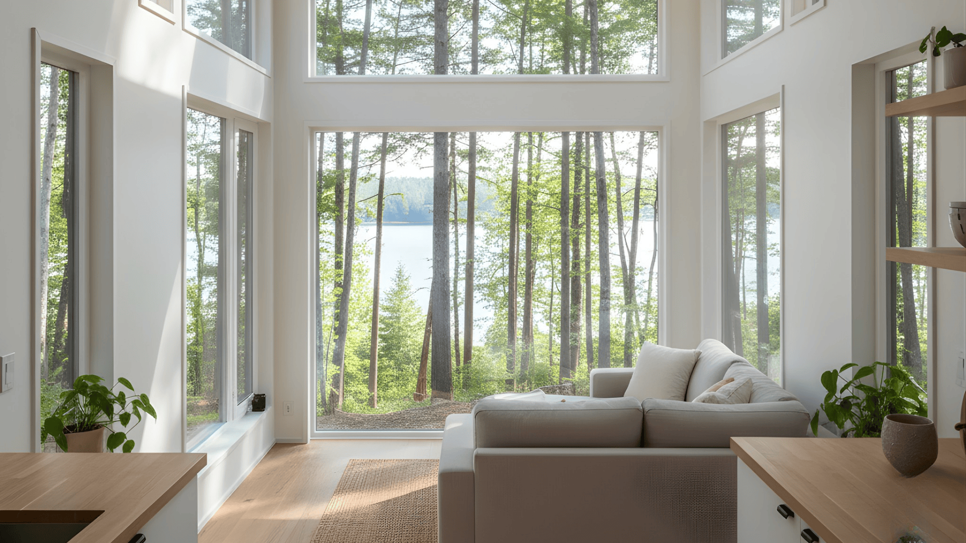 large windows and skylights