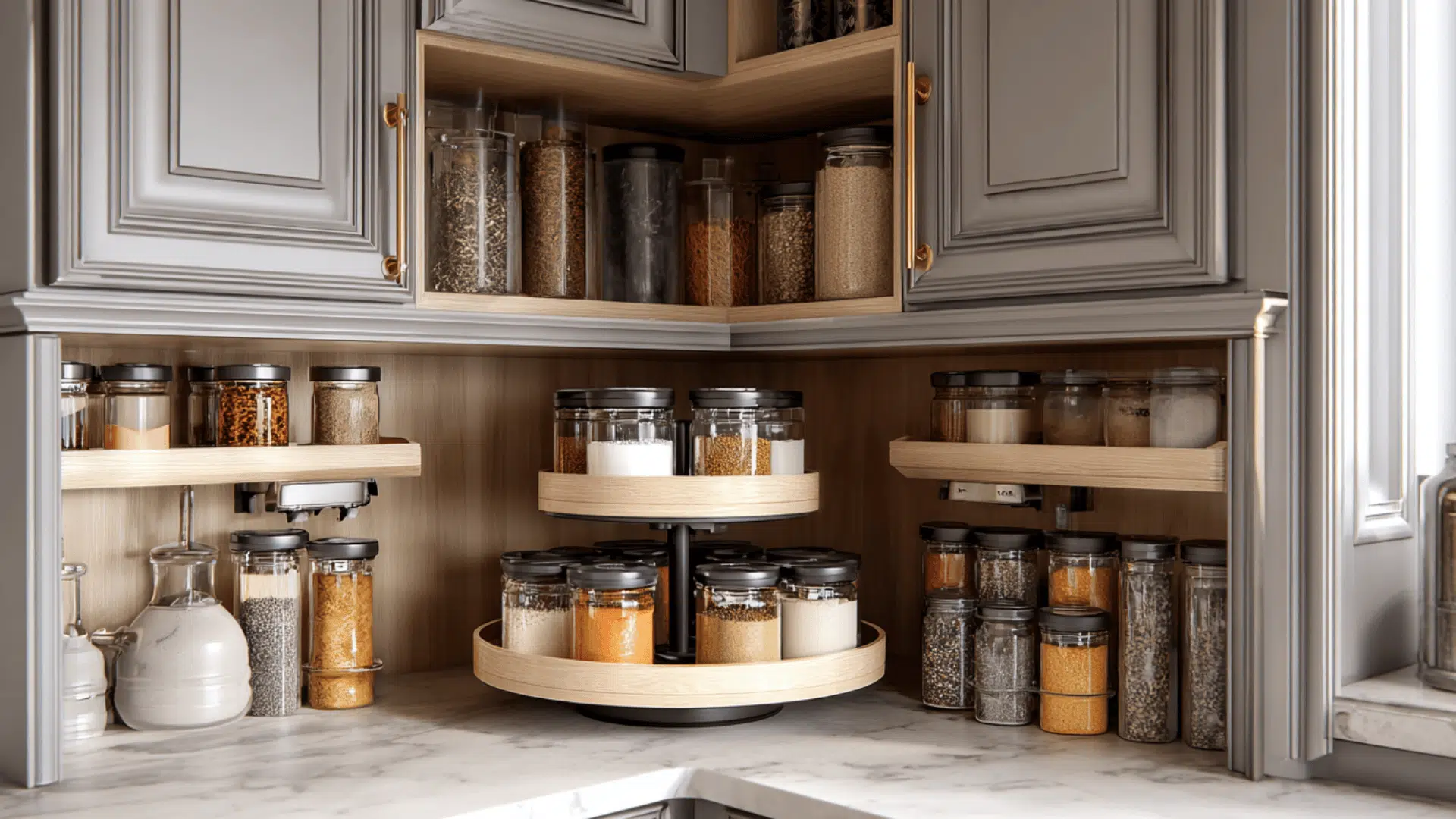 lazy susan turntables for studio apartment storage ideas