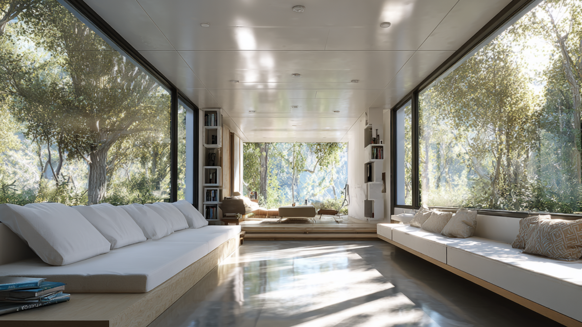 long window strip living room