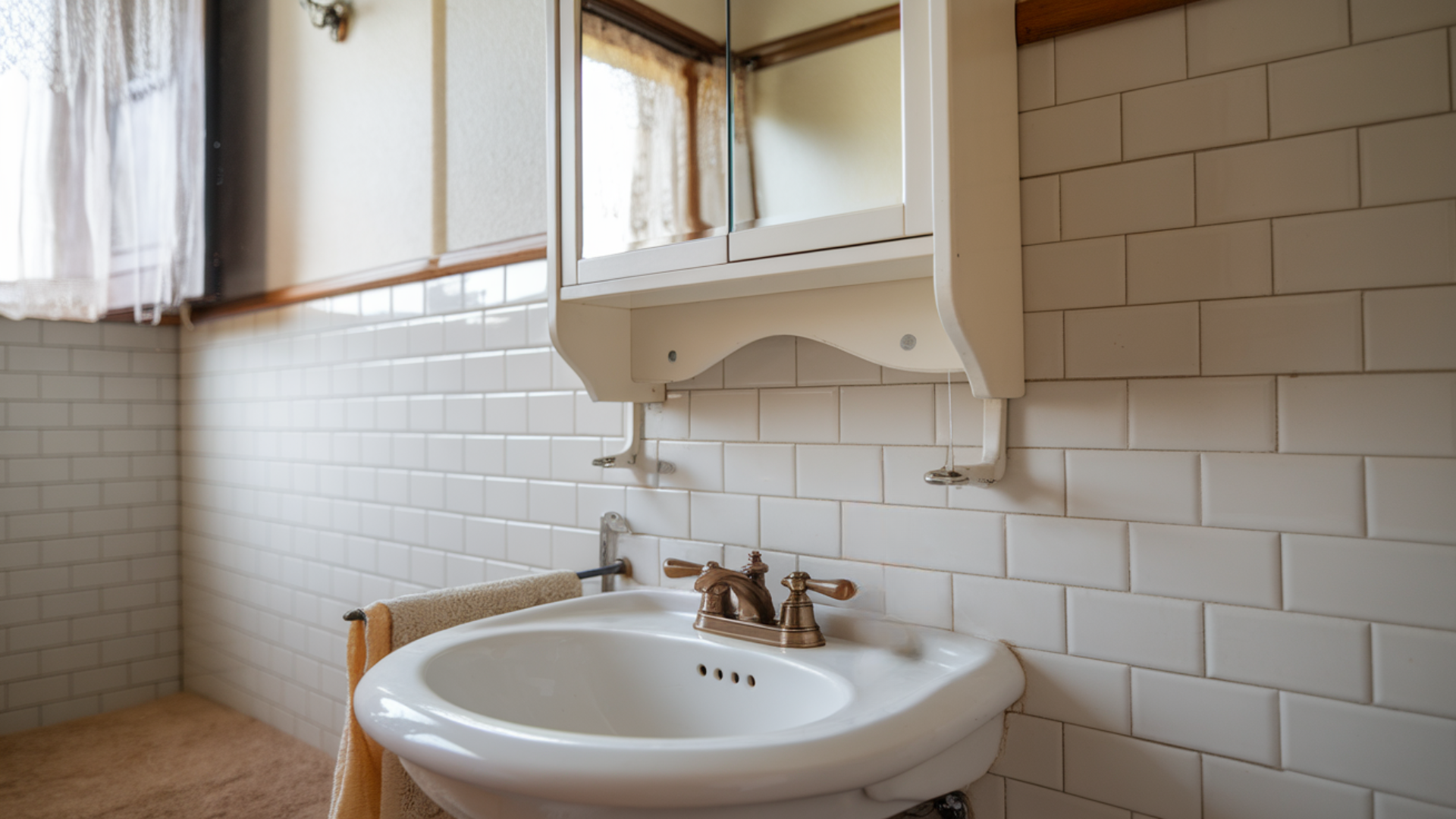 medicine cabinet with mirror front tiny house interior
