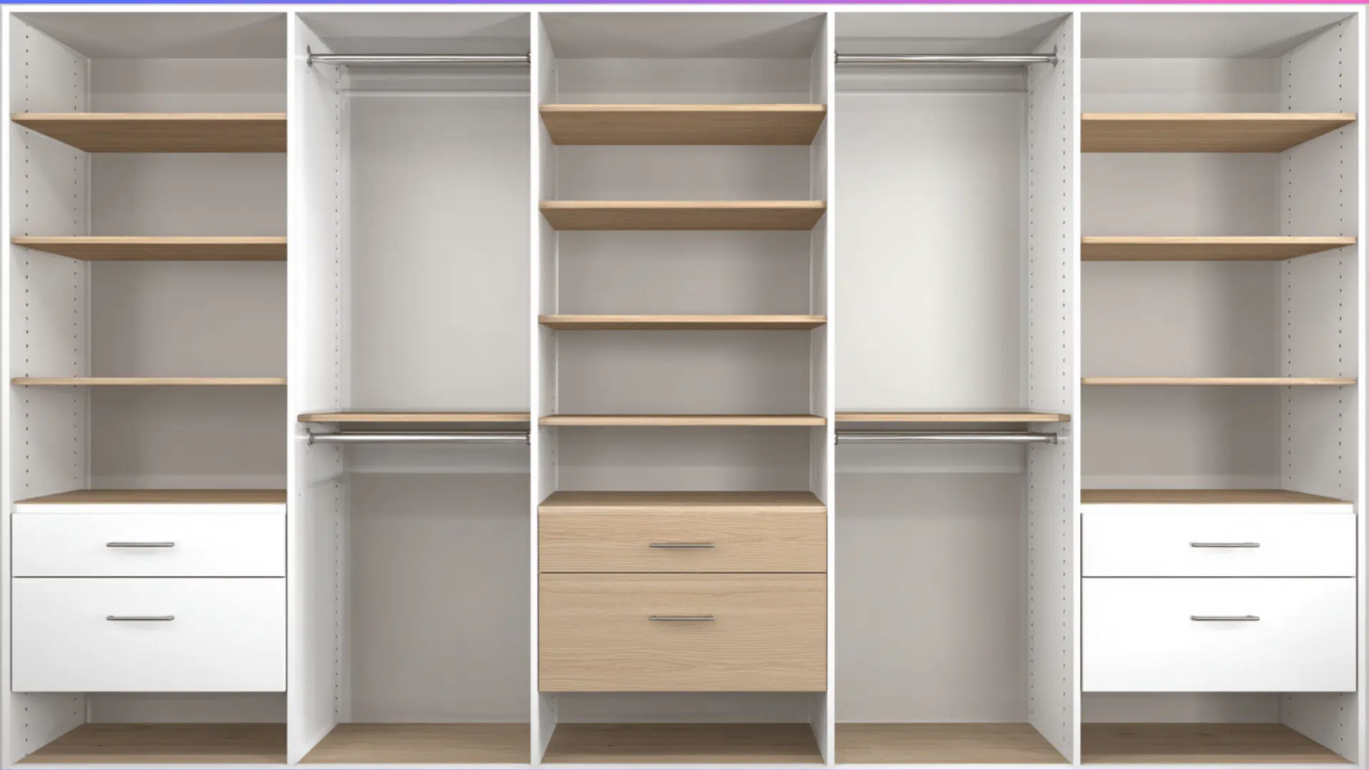 modular closet system layout