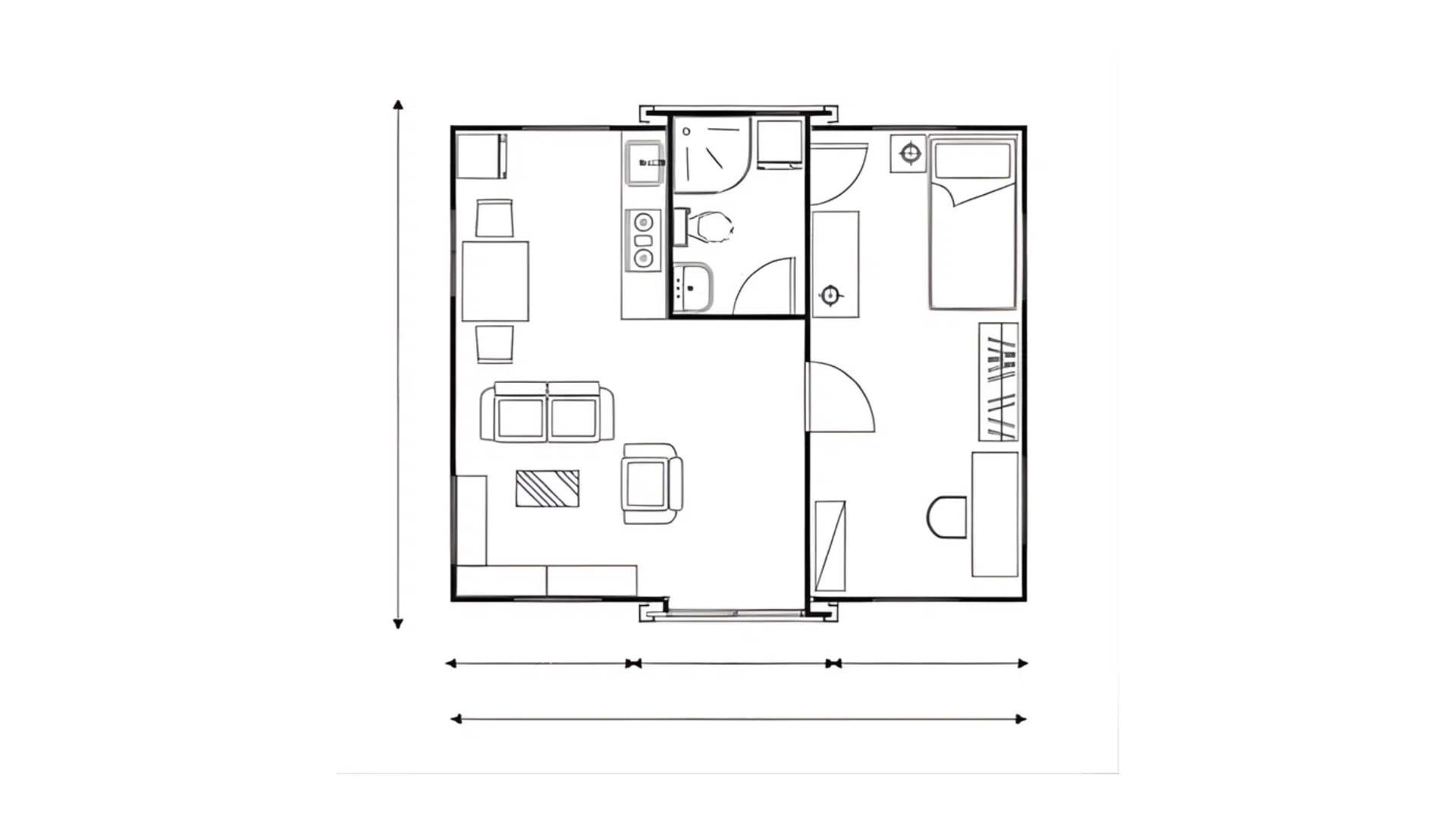 modular expandable tiny house floor plan