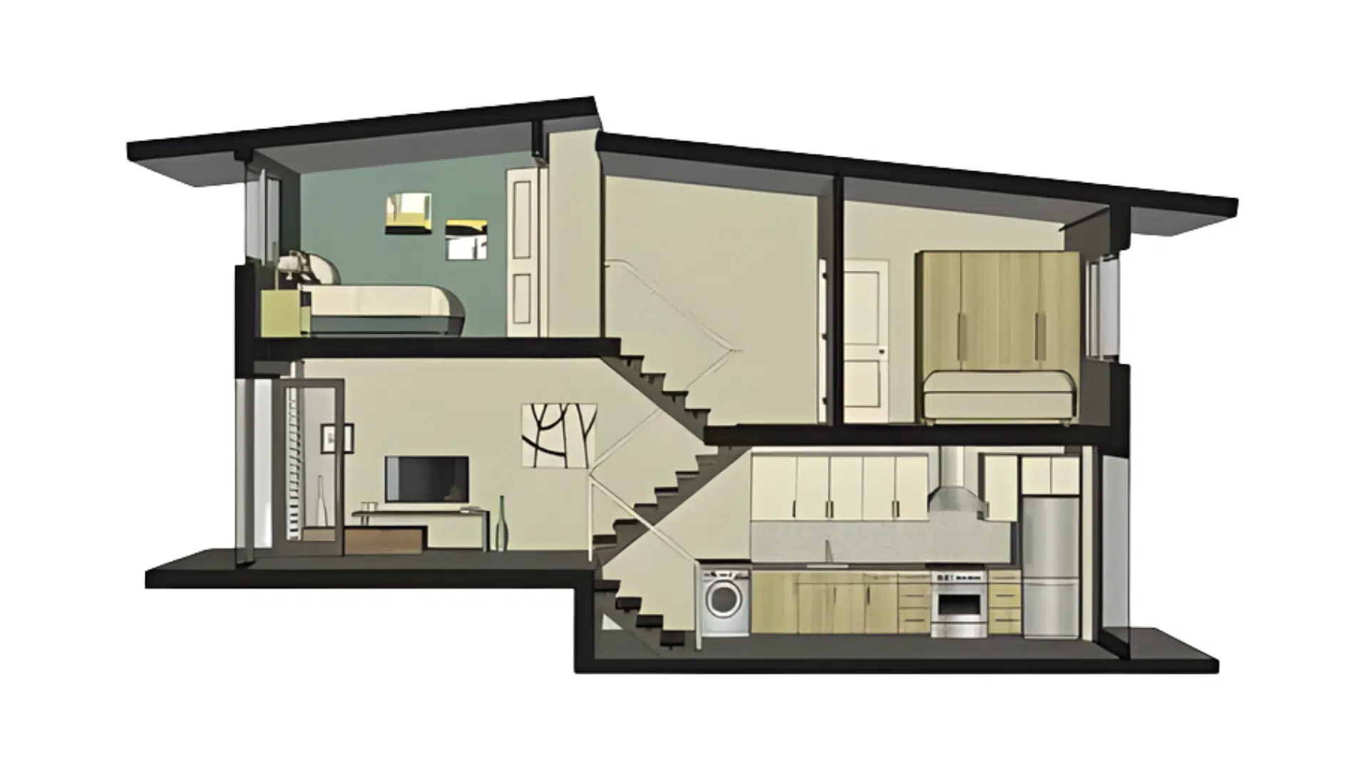 multi level mini tiny house floor plan