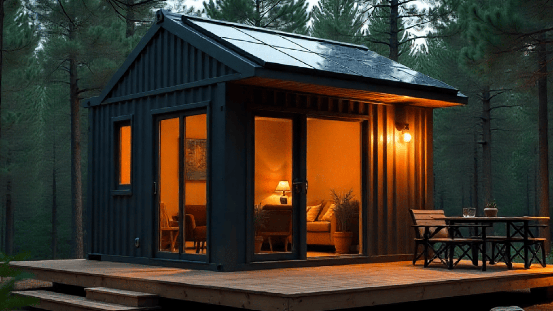 off grid container cabin