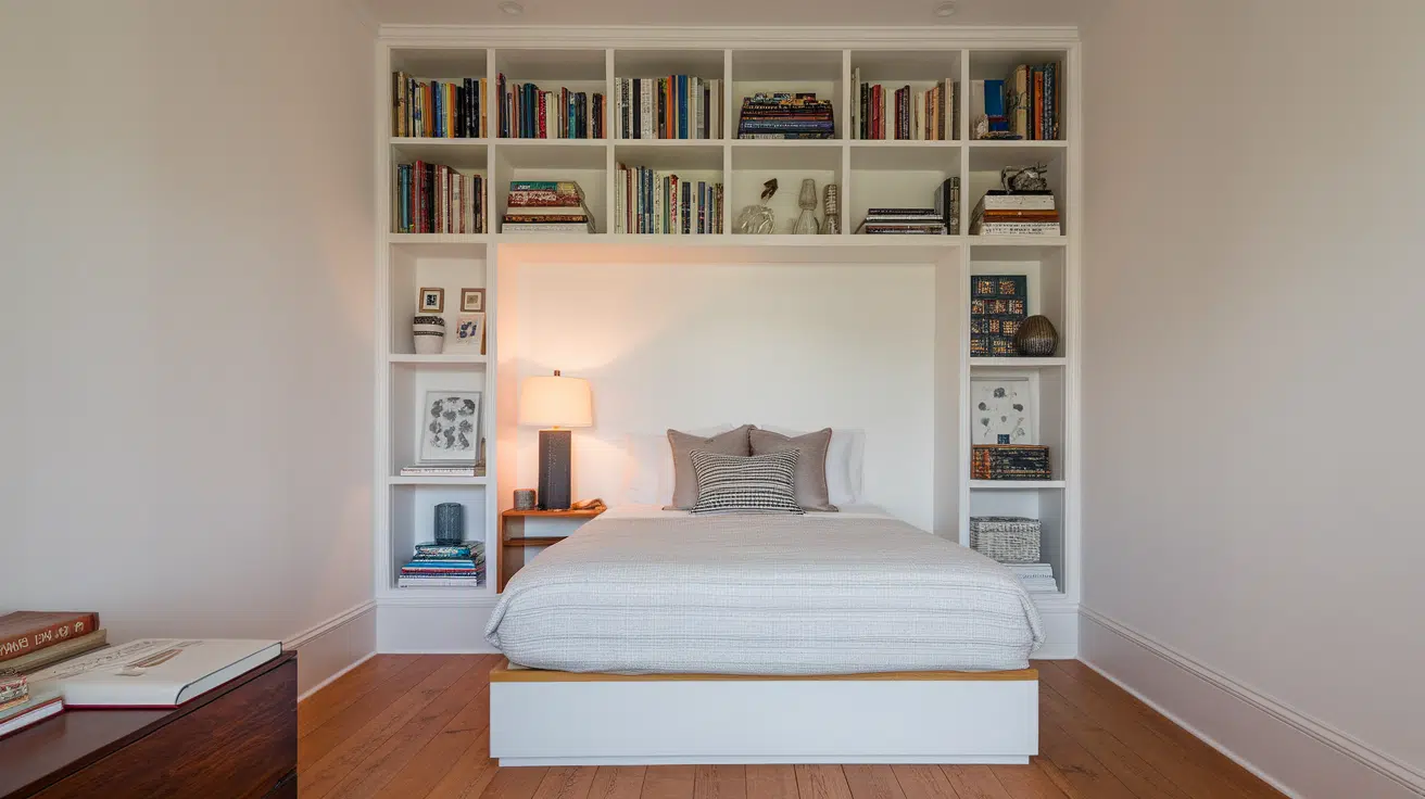 over bed shelf or wall niche tiny house interior