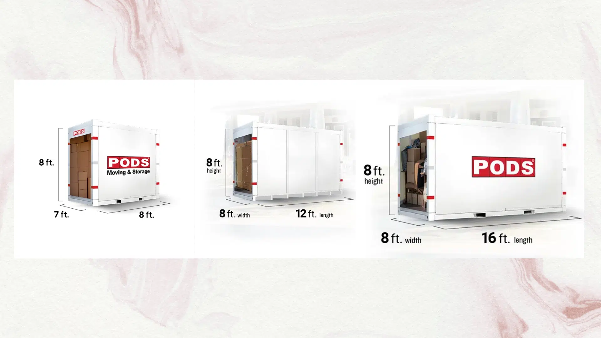 pods container sizes