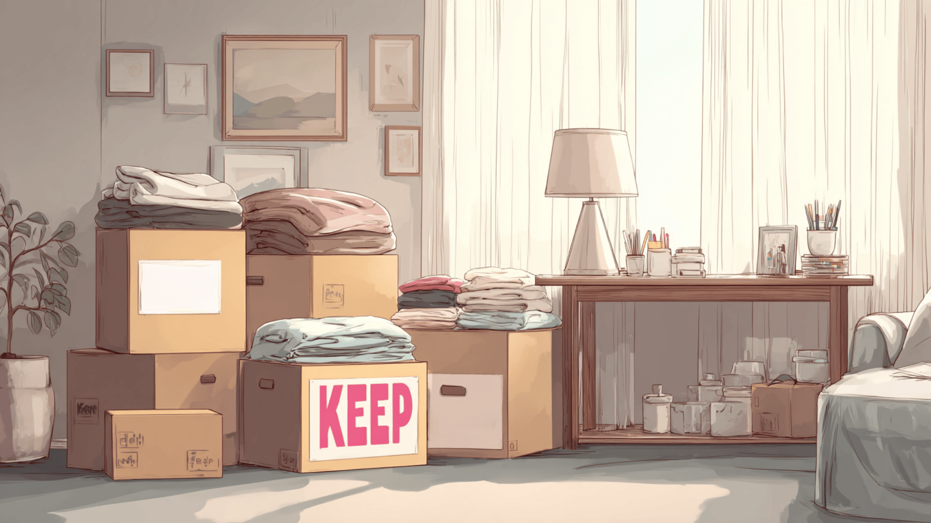 preparing packing and decluttering