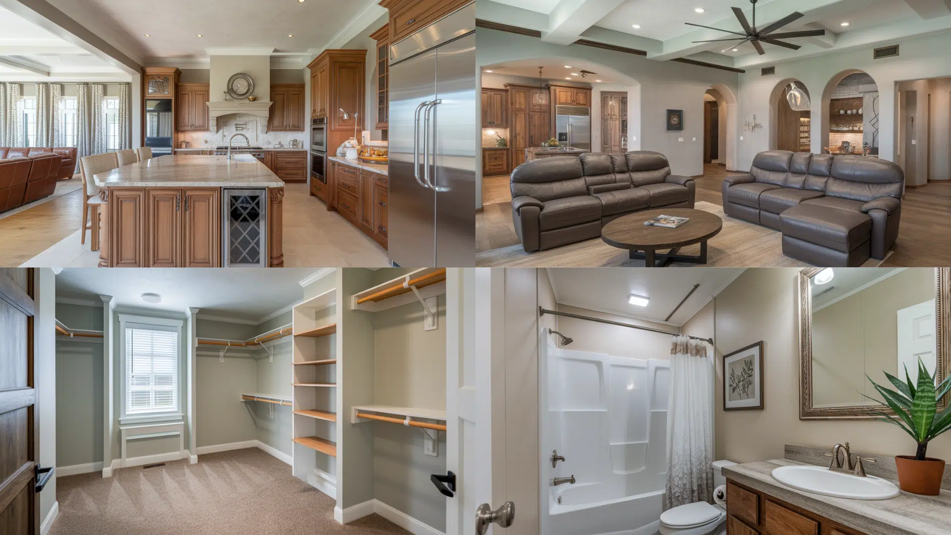 quadruple wide mobile home open layout modern interior