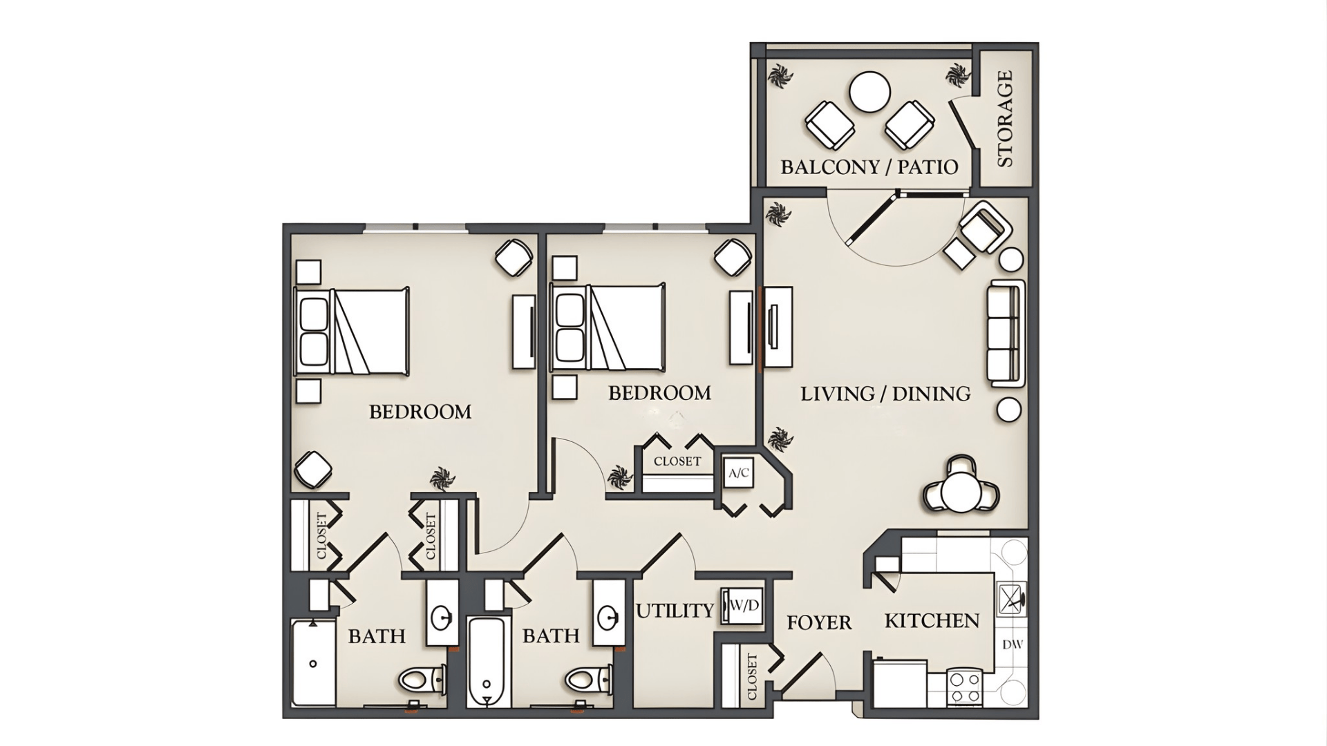 side by side bedrooms layout tiny home layout