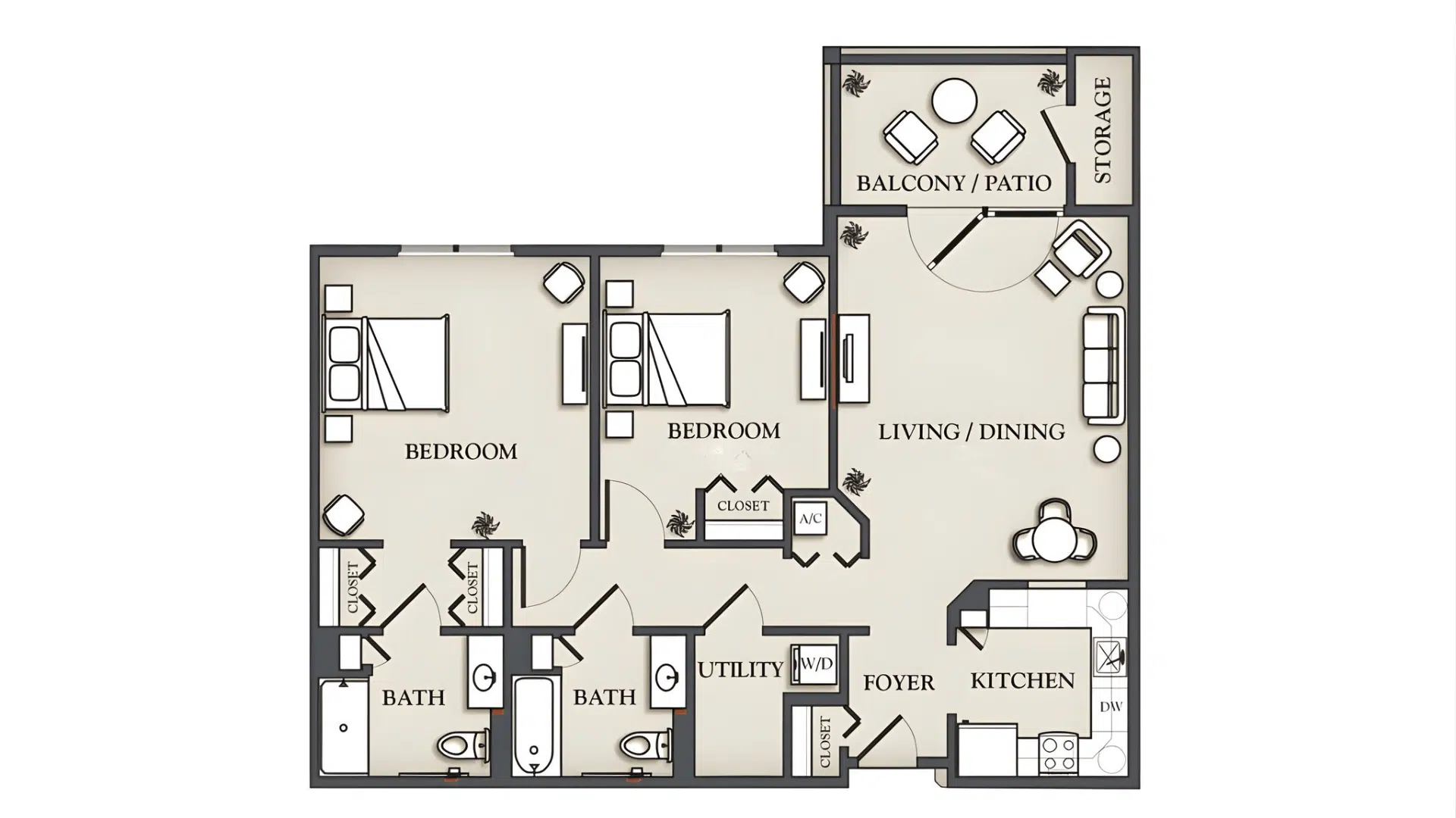 side by side bedrooms layout tiny home layout