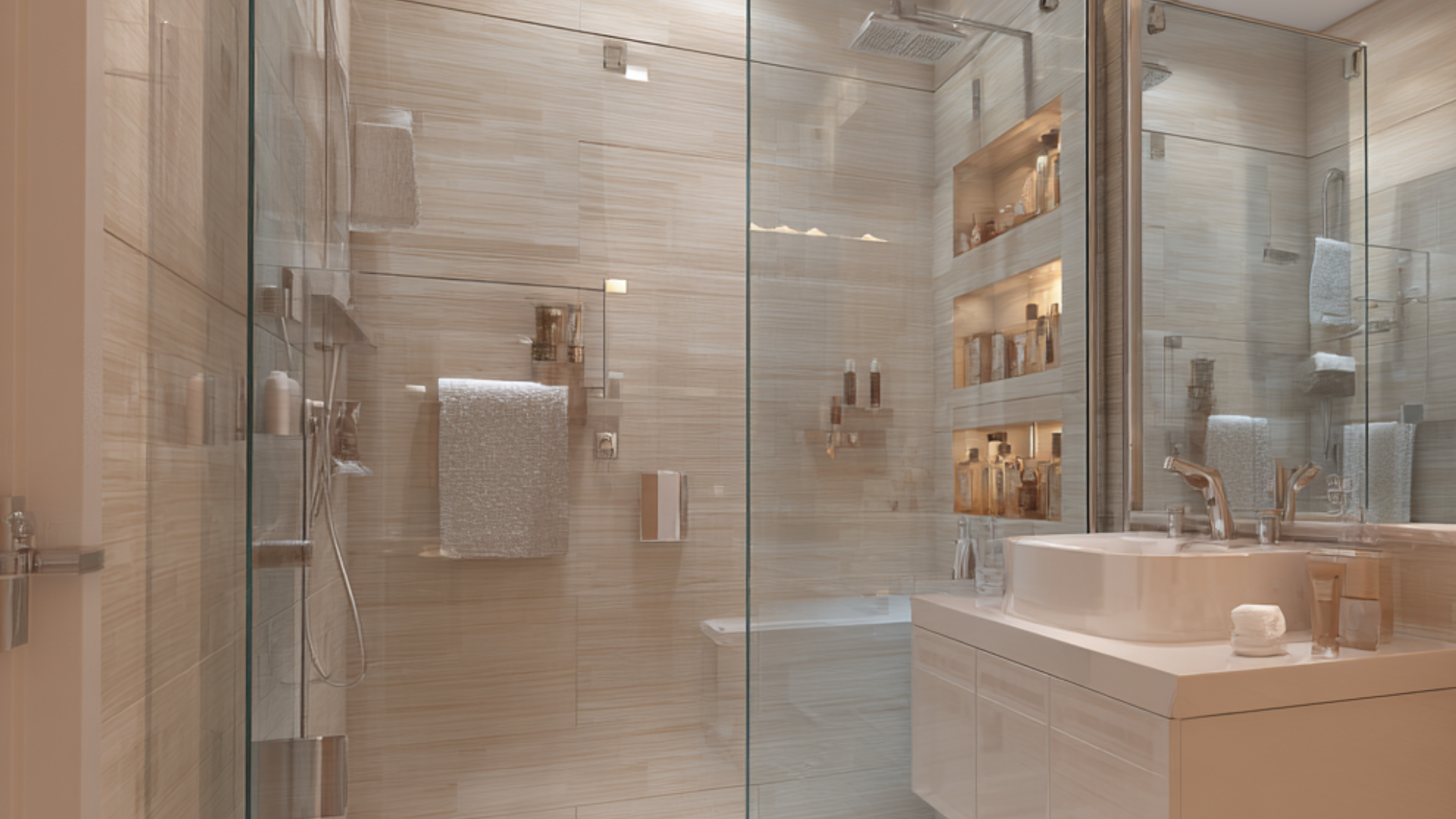 spa style compact bathroom