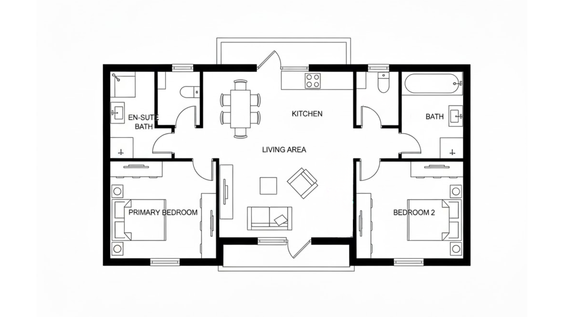 split bedroom two bedroom small house floor plans