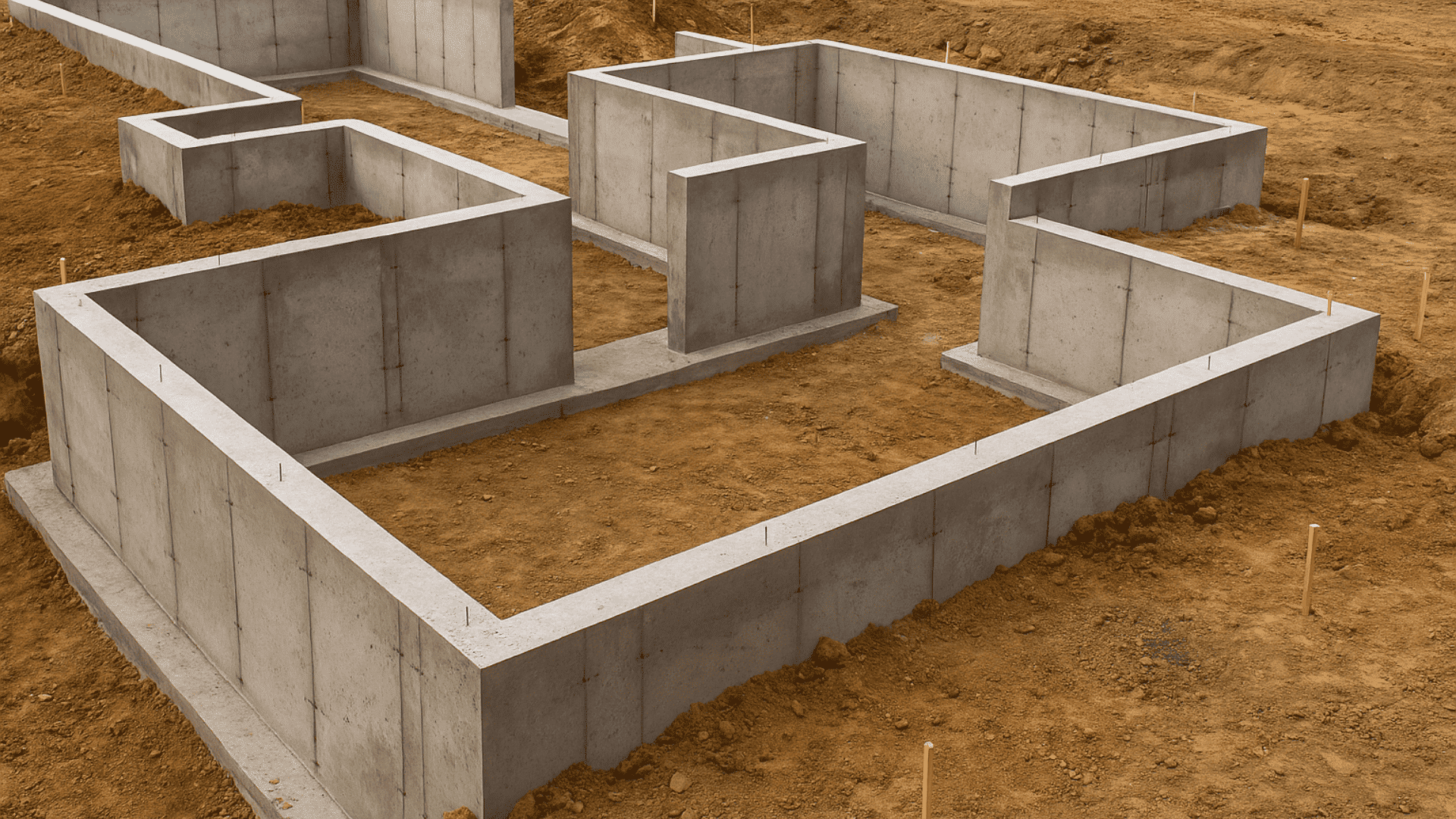 t shaped basement foundation