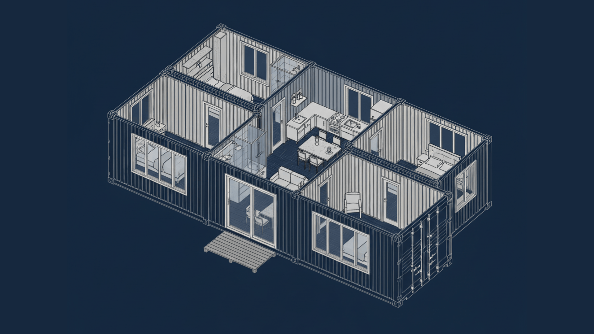 three by twenty feet family home