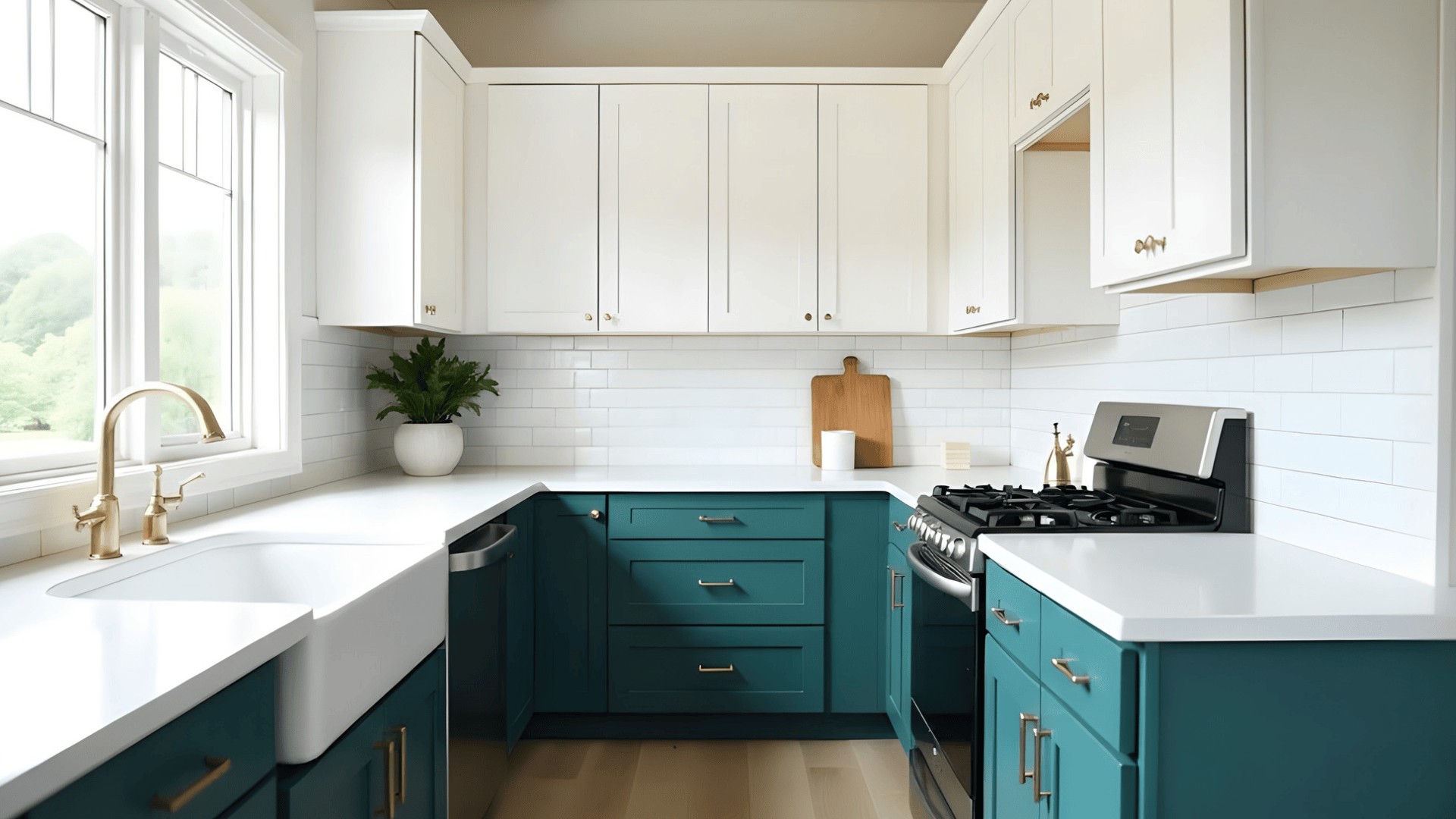 two tone cabinet design