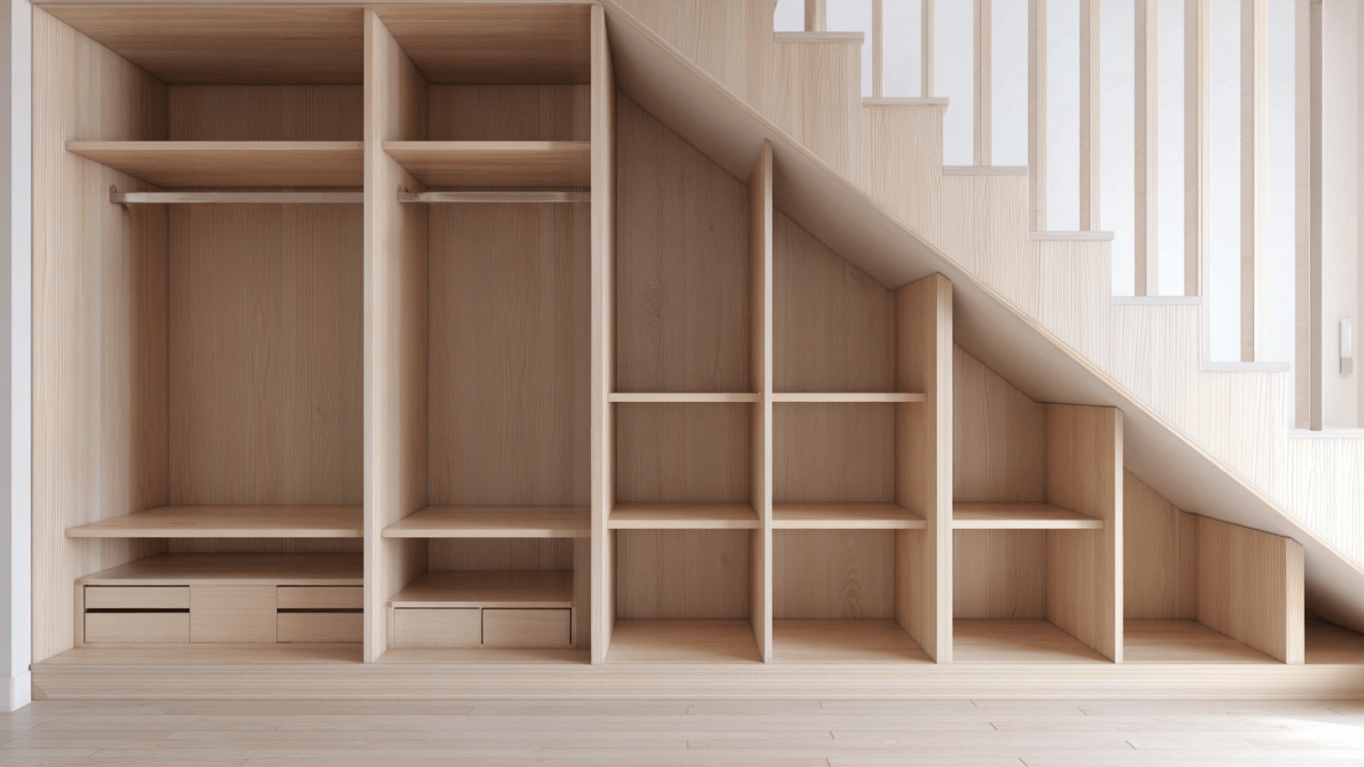 under stair closet layout