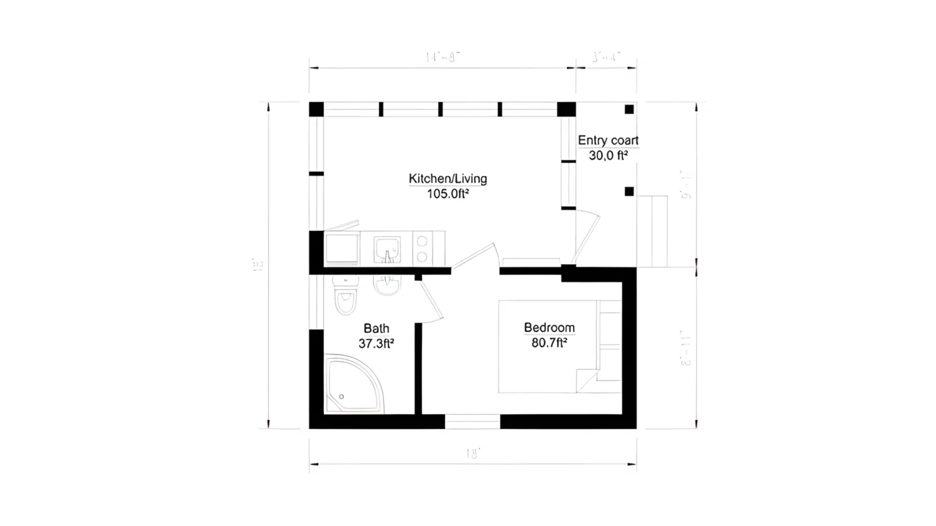 weekend getaway micro tiny house floor plan